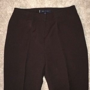 Anne Klein dark brown pinstriped dress pants 10